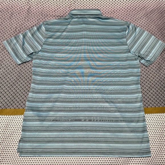Adidas Men’s Blue/Grey Striped Golf Polo Size L - Picture 9 of 10